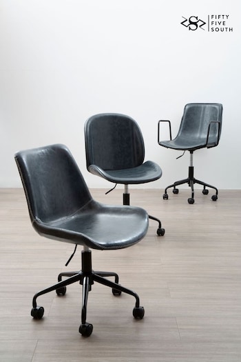 Fifty Five South Grey Branson Leather Effect Office Chair (A01893) | £140
