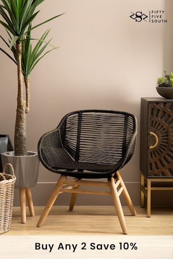 Fifty Five South Black Sisal Armchair (A02022) | £380