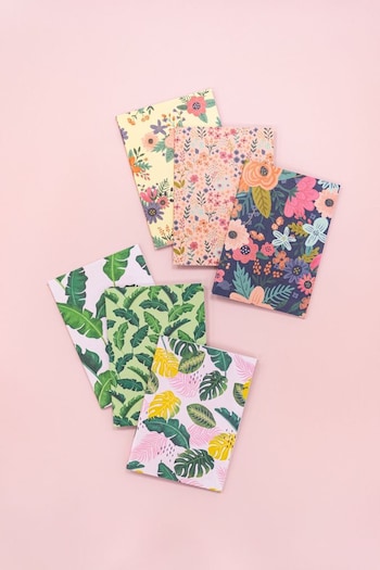 Violet Studio Set of 6 Green Tropical & Floral Design A5 Notebooks (A02030) | £10
