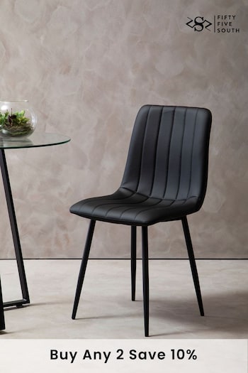 Fifty Five South Set of 4 Black Tiana Dining Chairs (A02089) | £375