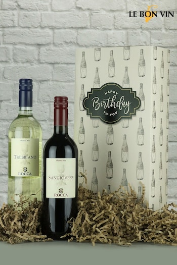 Le Bon Vin Happy Birthday Italian Twin Wine Gift Box (A02169) | £31