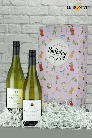 Le Bon Vin Happy Birthday French White Wine Gift Box (A02197) | £34