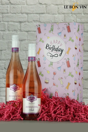 Le Bon Vin Happy Birthday Zinfandel Rosé Wine Gift Box (A02198) | £35