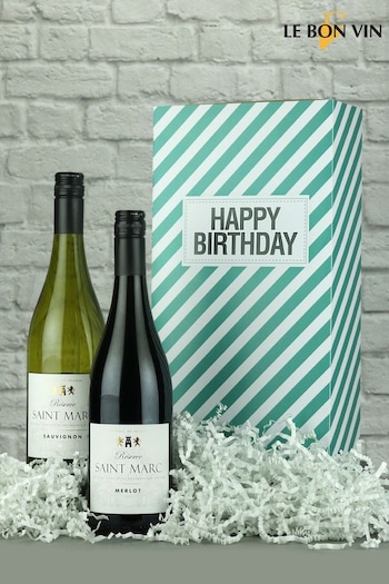 Le Bon Vin Happy Birthday Saint Marc Wine Gift Box (A02204) | £34