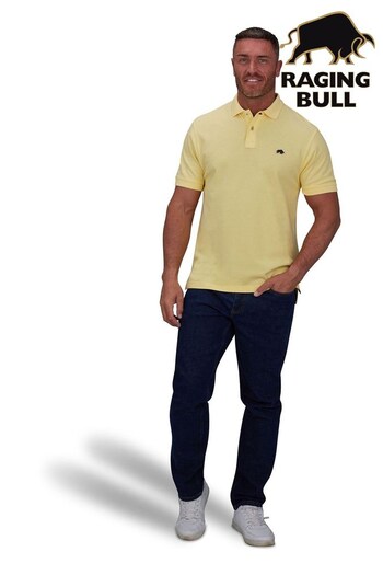 Raging Bull Classic Organic Blue Polo sweater Shirt (A03203) | £24