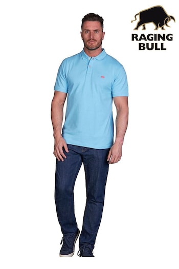 Raging Bull Classic Organic Blue Polo sweater Shirt (A03204) | £49