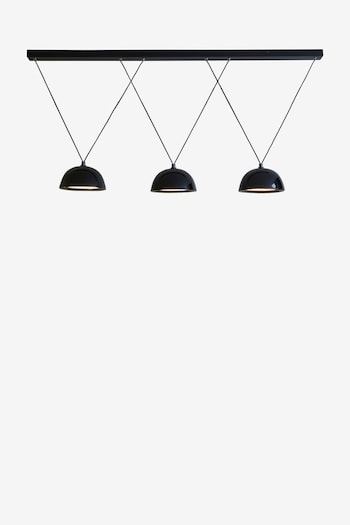 Jasper Conran London Black 3 Light Domed Pendant With Diffuser (A04432) | £210
