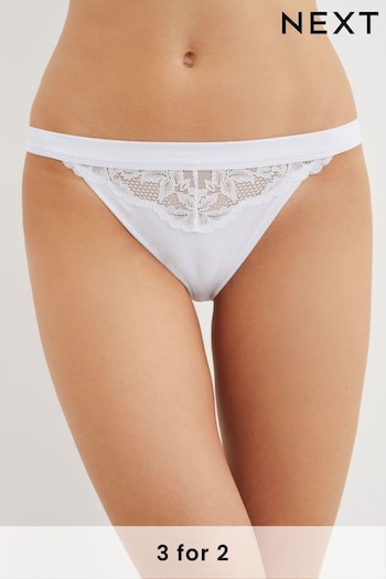 White Brazilian Forever Comfort® Lace Knickers (A05426) | £10