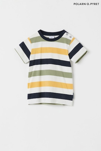 Polarn O Pyret Organic Cotton Striped T-Shirt (A05443) | £10 - £11