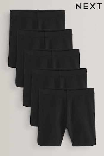 Black 5 Pack Cotton Rich Stretch Cycle Shorts (3-16yrs) (A05641) | £12 - £22