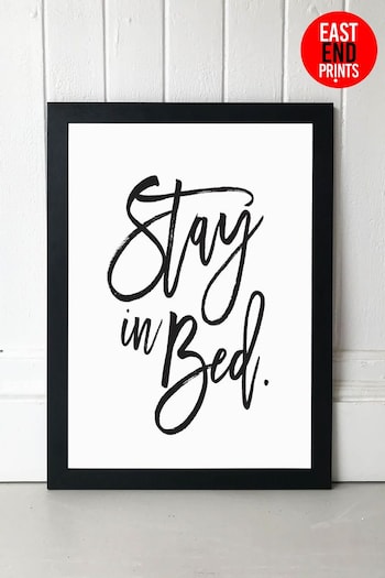 East End Prints Black Stay In Bed Print (A05991) | £47 - £132