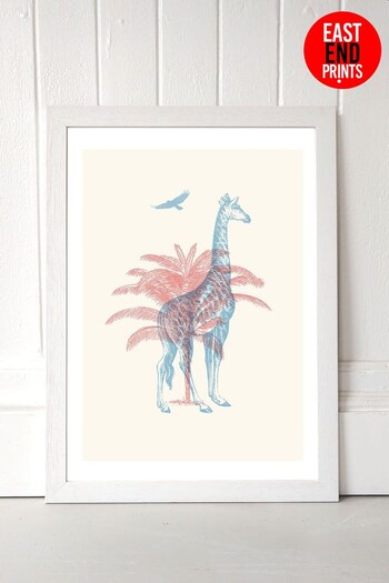 East End Prints White Giraffe Print (A05998) | £47 - £132