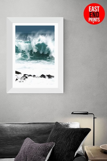 East End Prints White Rolling Waves Print (A06048) | £47 - £132