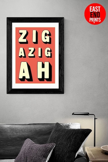 East End Prints Black Zigazigah Print (A06059) | £47 - £132
