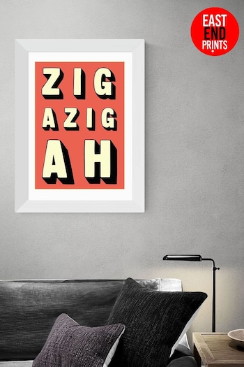 East End Prints White Zigazigah Print (A06060) | £47 - £132