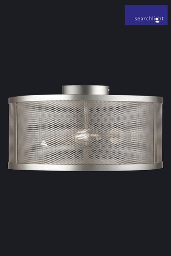Searchlight Matt Silver Chantilly Flush Ceiling Light (A06544) | £70