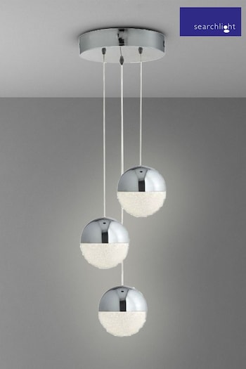 Searchlight Lexi 3 Light Crushed Ice Effect Multi Drop Ceiling Light Pendant (A06561) | £187