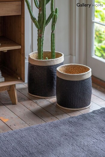 Gallery Home Set of 2 Black Saki Baskets (A06792) | £66