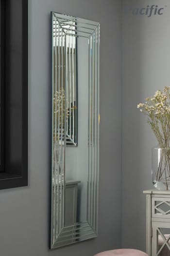 Pacific White Art Deco Oblong Lean Mirror (A06870) | £280