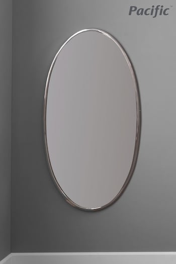 Pacific Silver Oval Wall Mirror (A06884) | £150