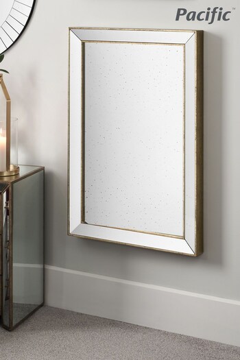Pacific Gold Foxed Glass Rectangle Mirror (A06885) | £170