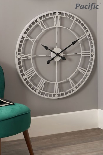 Pacific Grey Soft Grey Metal Round Wall Clock (A06891) | £100