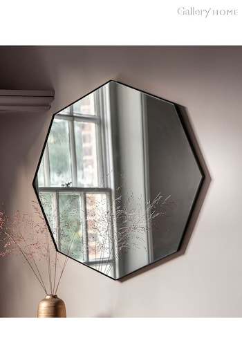 Gallery Home Black Drew Octagon Mirror (A06917) | £155