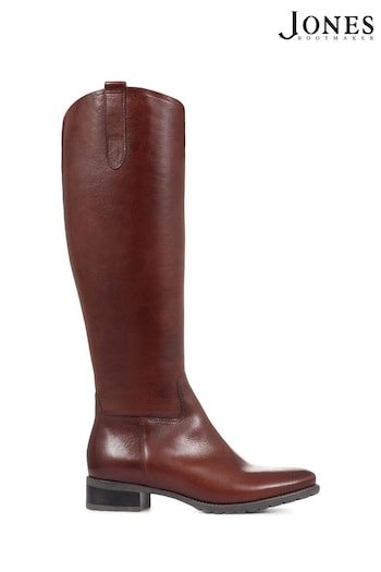 Jones Bootmaker Verras Cinzia Brown Leather Riding Tiger Boots (A07192) | £195