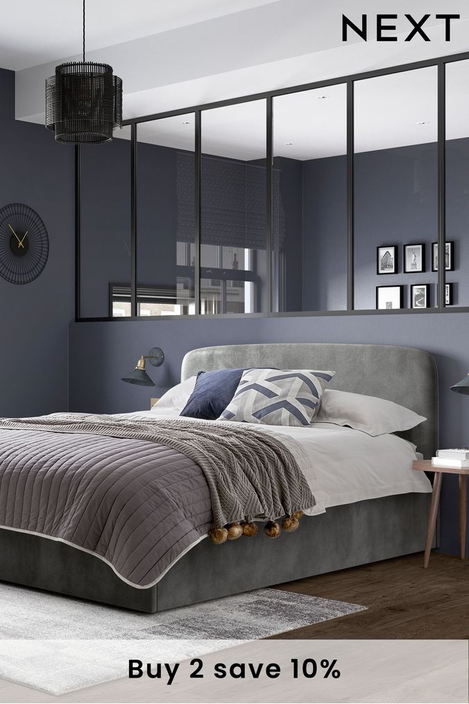 Grey Ottoman Storage Beds ParallaxShops