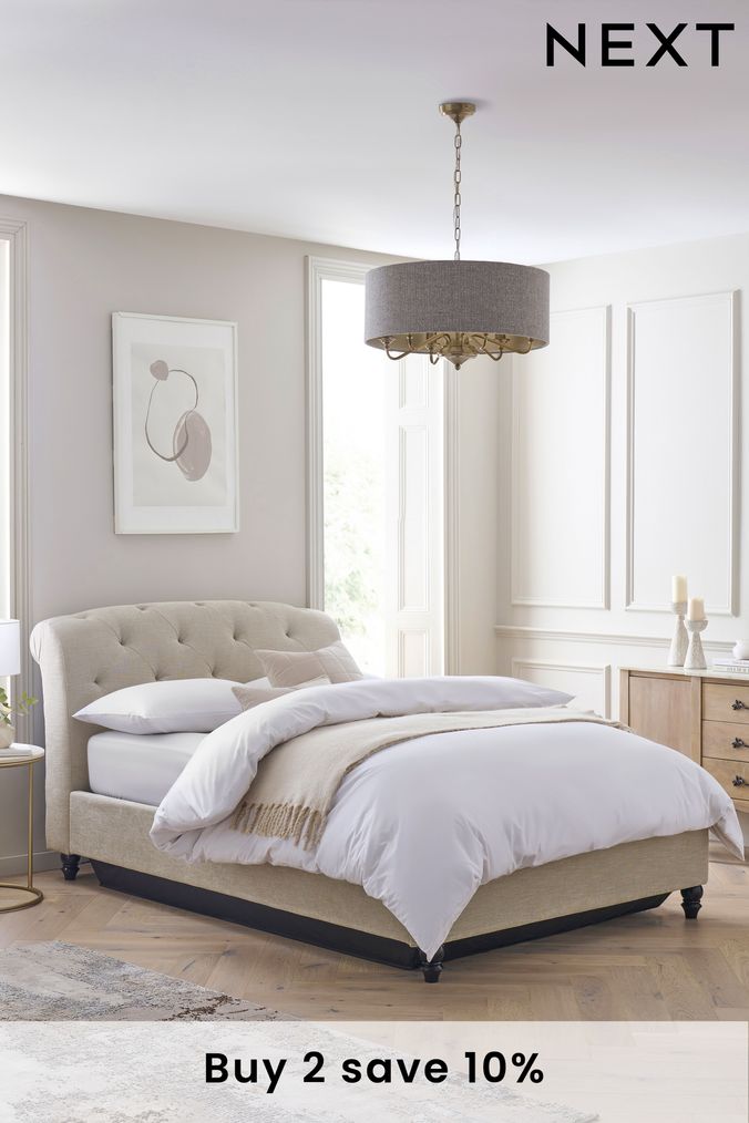 Soft Texture Light Natural Hartford Collection Luxe Upholstered Ottoman Storage Bed Frame (A07435) | £875 - £1,075