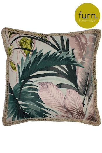 furn. Pink Amazonia Botanical Polyester Filled Cushion (A07577) | £22