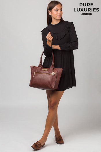 Pure Luxuries London Faye Leather Tote Bag (A07856) | £69