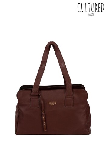 Cultured London Marquee Brown Leather Handbag (A07874) | £49