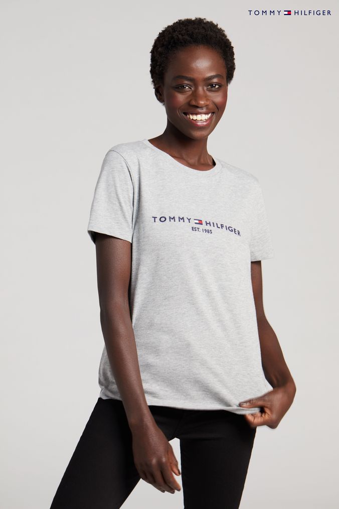 Buy Women s T Shirts Grey Tommy Hilfiger Tops Online Next UK