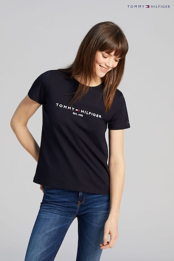 Tommy Blue Hilfiger White Heritage Logo T-Shirt (A08105) | £45