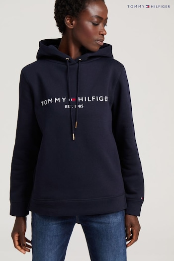 Tommy MW0MW11596SCZ Hilfiger White Heritage Logo Hoodie (A08109) | £110