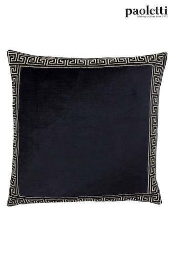 Riva Paoletti Black/Gold Apollo Embroidered Polyester Filled Cushion (A08203) | £28