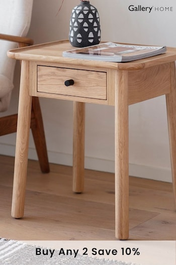 Gallery Home Brown Columbia 1 Drawer Side Table (A09447) | £190
