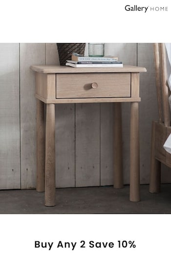 Gallery Home Brown Virginia 1 Drawer Bedside Table (A09722) | £220