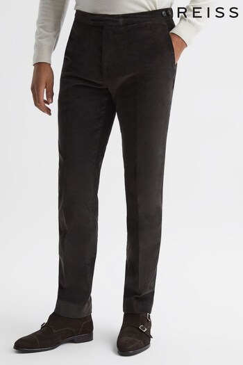 Reiss Chocolate Holborn Fine Cord Formal Trousers (A09748) | £65