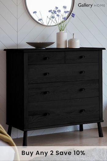 Gallery Home Black Virginia 5 Drawer Chest (A09881) | £885