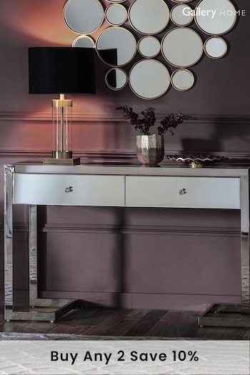 Gallery Home Silver Mondga 2 Drawer Mirrored Console (A09999) | £530