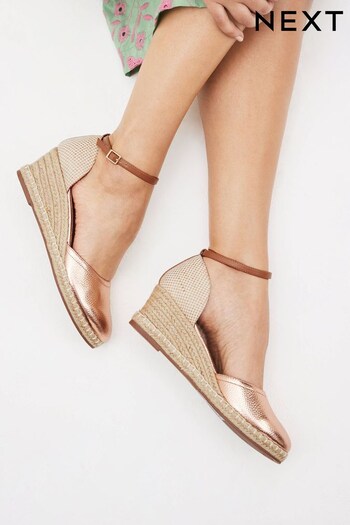 Rose Gold Extra Wide Fit Forever Comfort® Closed Toe Wedges (A0C986) | £42