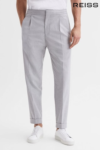 Reiss Grey Brighton Relaxed Drawstring Trousers with Turn-Ups (A10221) | £138