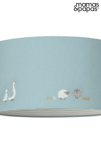 Mamas & Papas Blue Welcome To The World Farm Ceiling Light Lampshade (A10535) | £35