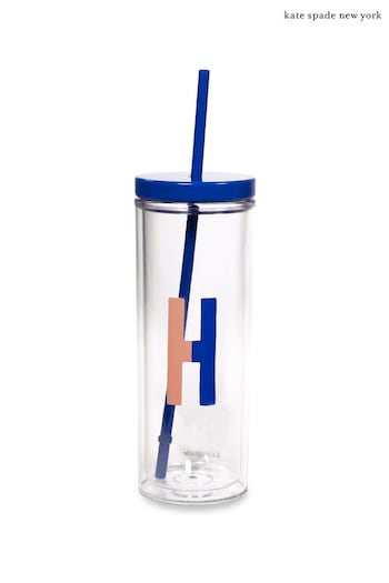 kate spade new york Clear Sparks Of Joy Initial Tumbler - H (A10919) | £17.50