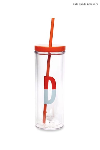 kate spade new york Clear Sparks Of Joy Initial Tumbler - D (A10922) | £17.50