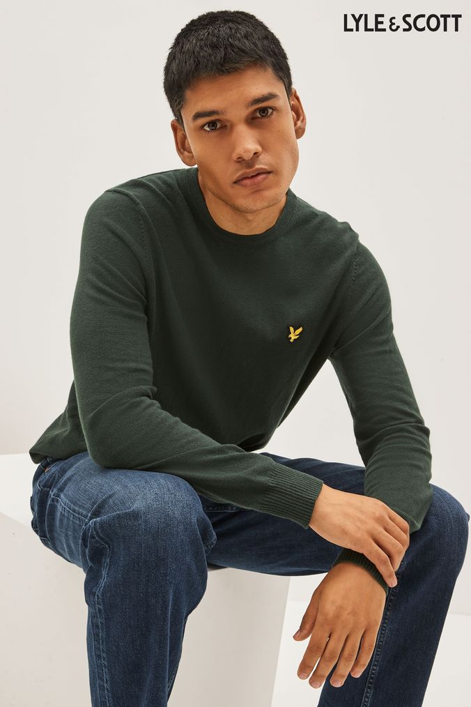 Buy Men s Lyle Scott Green Jumpers Knitwear Online Next UK