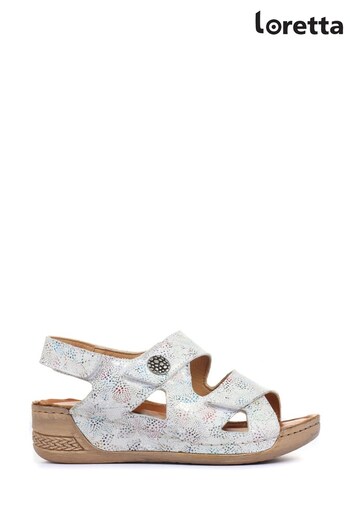Loretta White Fully Adjustable Sandals panelled (A12745) | £40