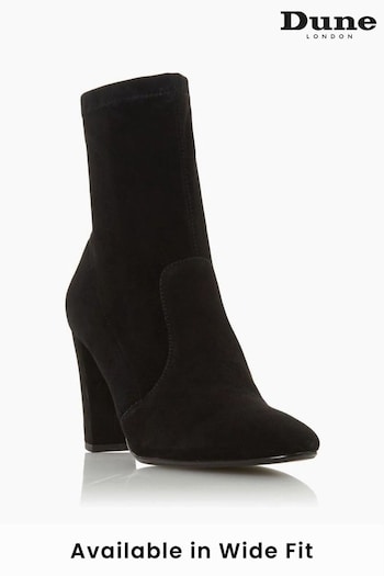 Dune London Black Optical Stretch Sock Ankle Boots (A13260) | £120
